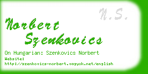 norbert szenkovics business card